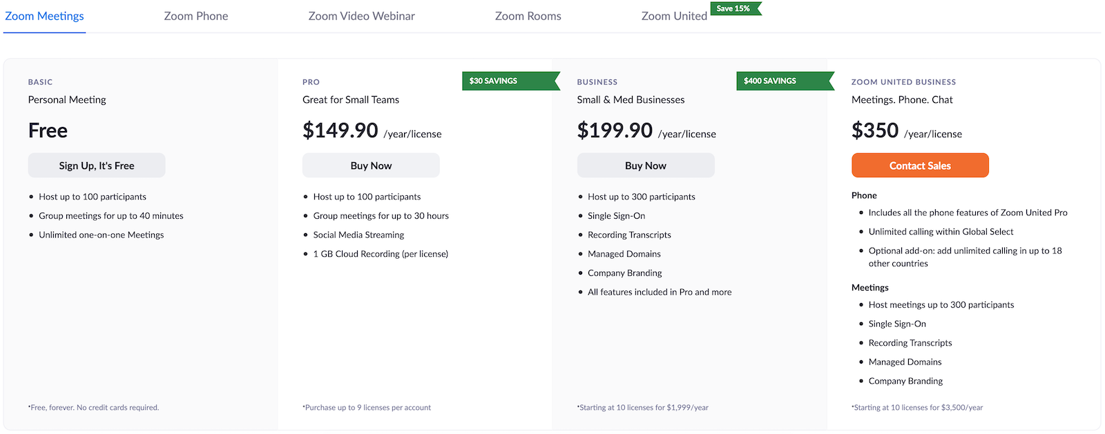 zoom pricing